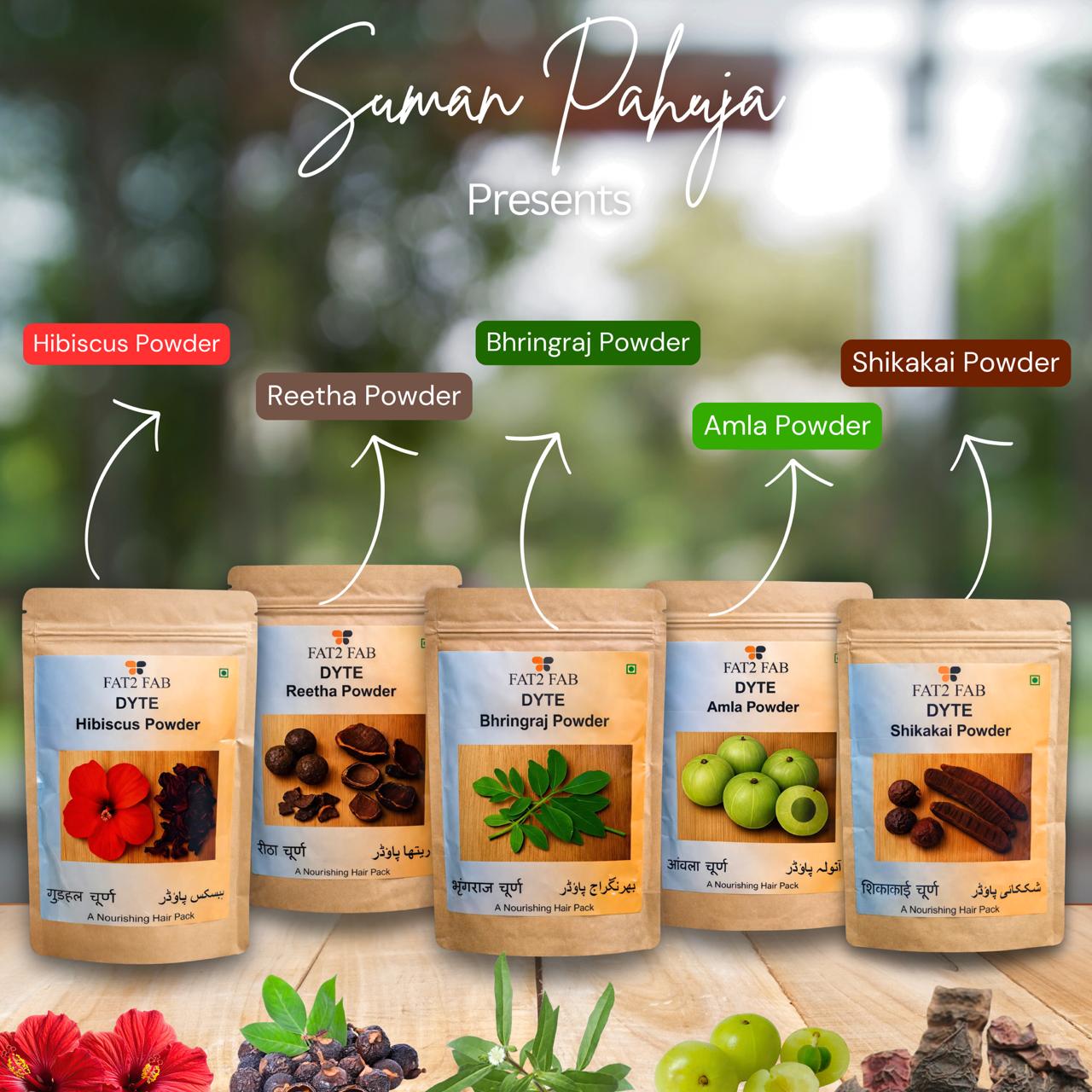 Amla, Reetha, Shikakai, Hibiscus and Bhringraj Powder For Hair Care