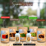Amla, Reetha, Shikakai, Hibiscus and Bhringraj Powder For Hair Care + Hair Oil + Hair Shampoo